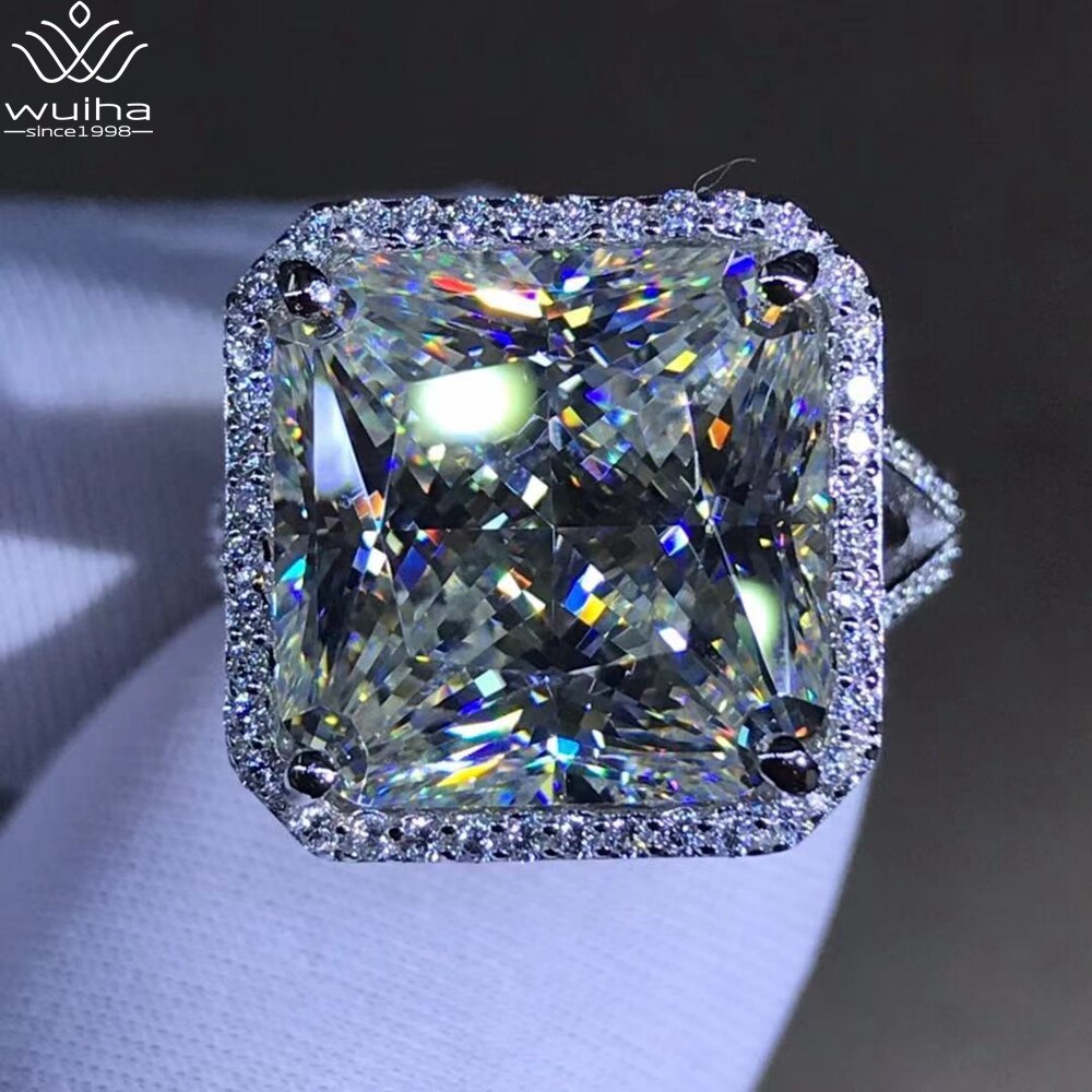 Luxury 925 Sterling Silver 3EX Radiant Cut 8ct D Color Created Moissanite