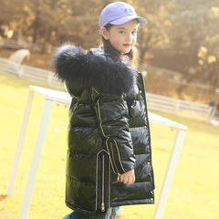 Children down jacket girls mid-length girls middle-aged