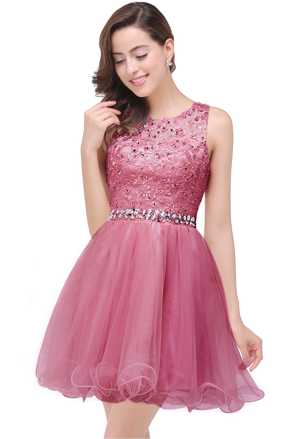 Homecoming Dresses: Prom Dresses Lace Appliques Dress A-Line