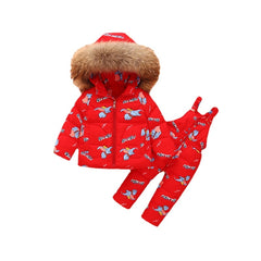 children down jacket suits for men and women baby suspenders