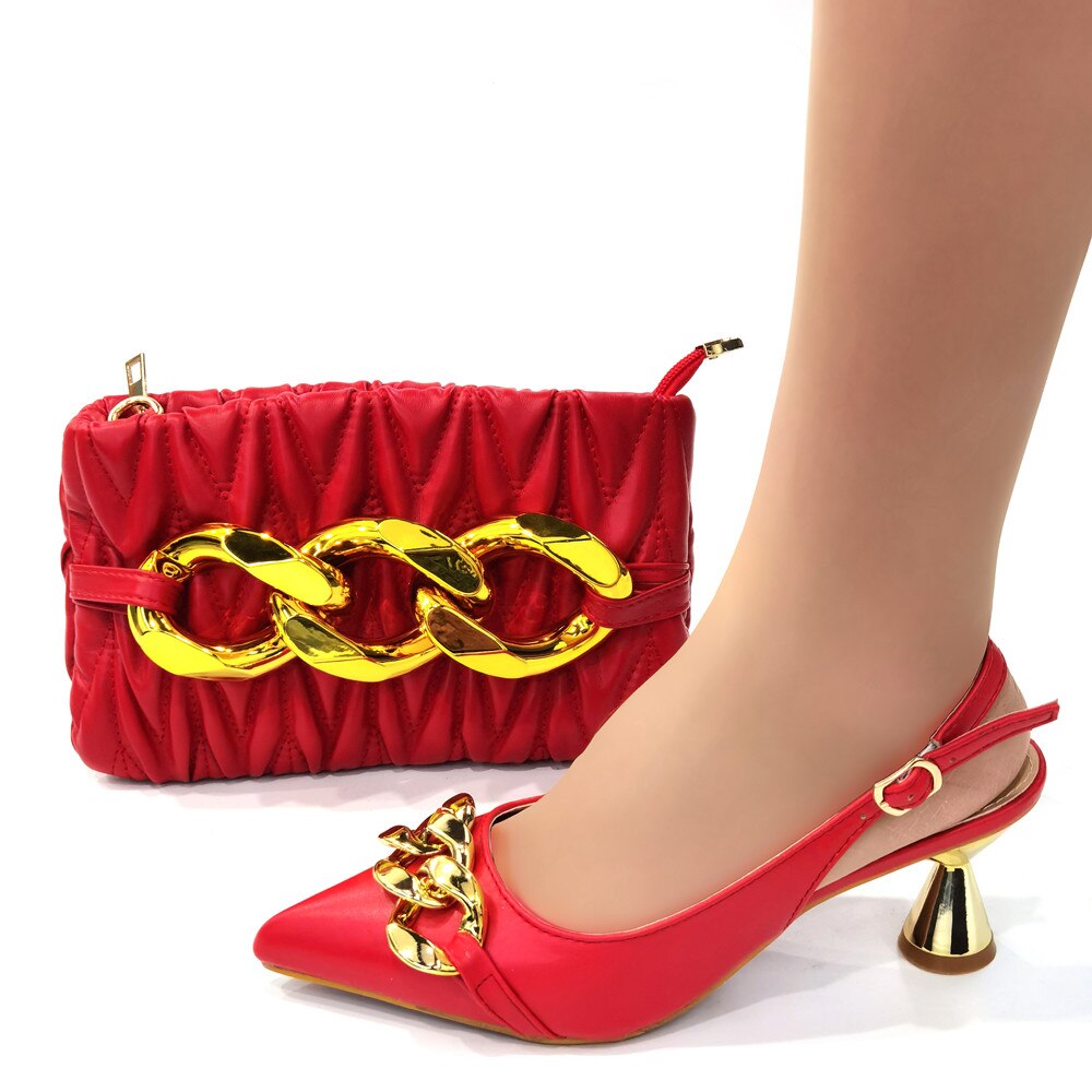 Fashion Pointed Metal Decorative Italian Design Sandals Shoes for Women Shoes for Women Shoes and Bag