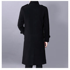 Long dust coat Men Winter Warm Trench Woolen Cloth Coat Mens Double