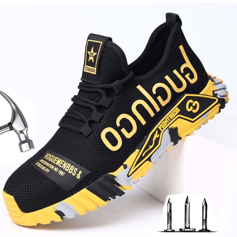 New Breathable Lightweight Work Shoes Comfortable Soft Safety Shoes European