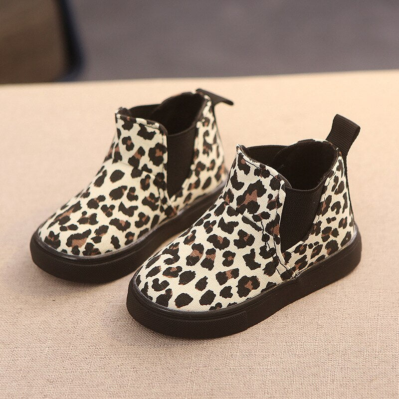 Leopard Children Snow Boots Slip on Toddler Girl Boots Baby Winter Shoes