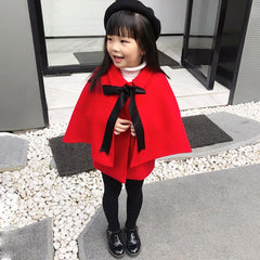 Children's woollen coat cape boys and girls woollen windbreaker Fashion shawl