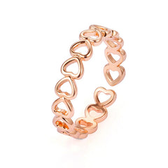 LATS Gold Silver Color Hollowed-out Heart Shape Open Ring Design Cute