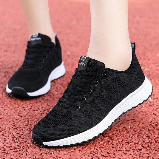 Women Casual Shoes Fashion Breathable Walking Mesh Flat Shoes Woman