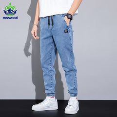 Spring Summer Blue Cargo Jeans Men Streetwear Denim Jogger Pants Baggy