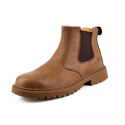 Waterproof Safety Work Shoes For Men Chelsea Steelhead Leather Boots Male