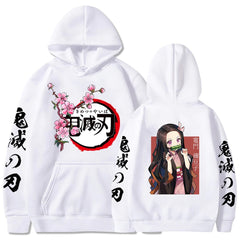 Slayer Kimetsu No Yaiba Hoodie Hip Hop Anime Pullovers Tops Loose Long Sleeves