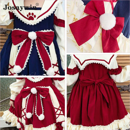 Kids Dress for Girls Baby Autumn Winter Lolita Girl Kawaii Wedding Dress Girl