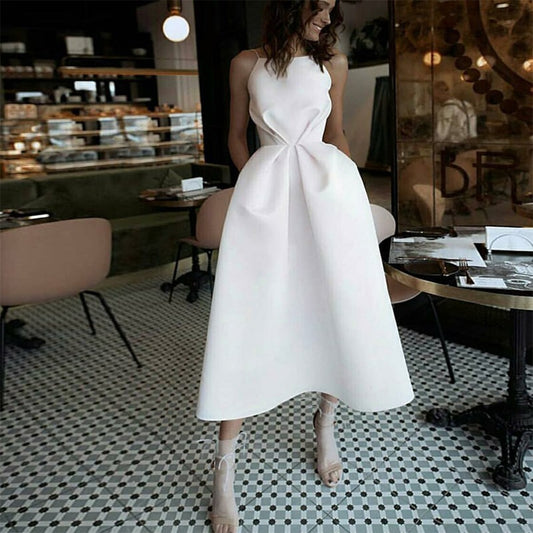 Homecoming Dresses: Ivory short plus size satin prom party evening dresses