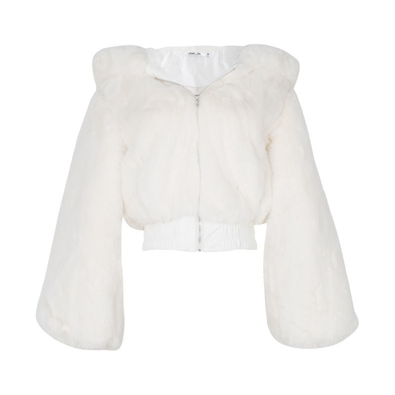 High Quality Furry Cropped Faux Fur Coats and Jackets Women Fluffy Top Coat