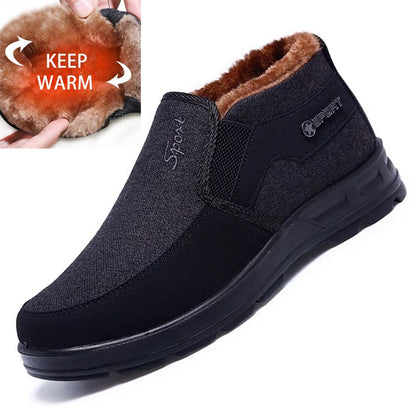 Keep Warm Winter Boots Slip on Comfortable Plush Fur Ankle Boots Men Boots