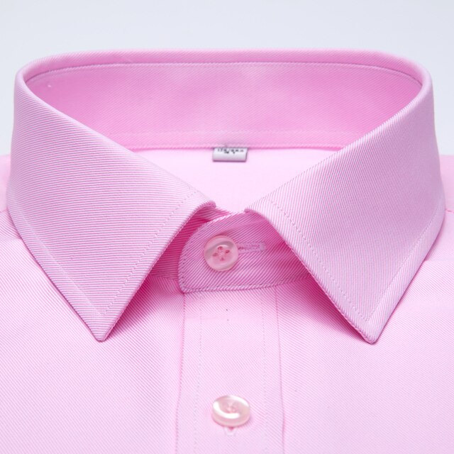 Men's Long Sleeve Standard-fit Solid Basic Dress Shirt Patch