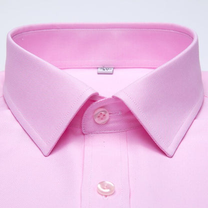 Men's Long Sleeve Standard-fit Solid Basic Dress Shirt Patch