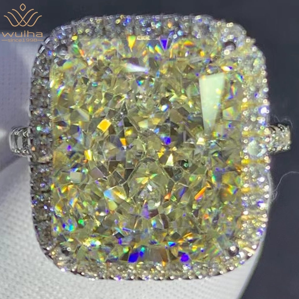 Luxurious Real 925 Sterling Silver 3EX Radiant Cut 8CT VVS D Color