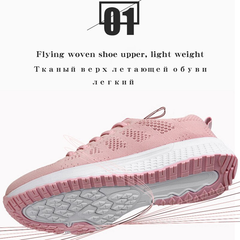 Women Shoes Flats Fashion Casual Ladies Walking Basket Lace-Up Mesh Breathable
