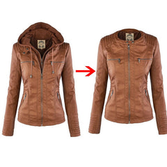 Faux Leather Jacket Women Basic Jacket Coat Female Winter Motorcycle Jacket