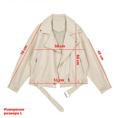 Spring Women Pu Leather Motorcycle Jacket Female