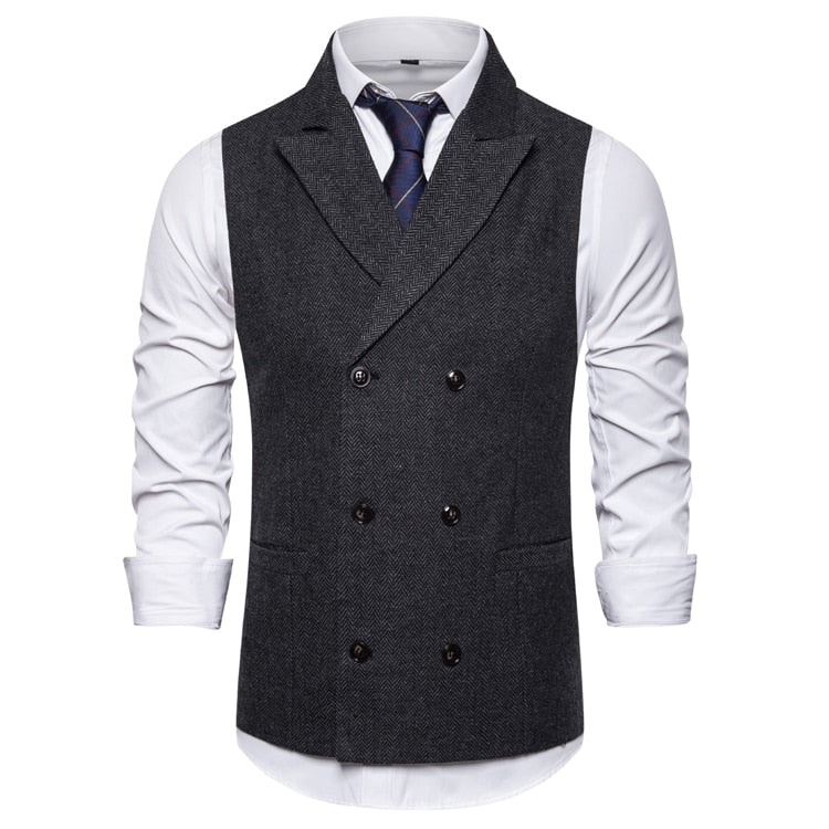 Vest Men Double Breasted Suit Vests Men Mens Sleeveless Suit Vest Waistcoat