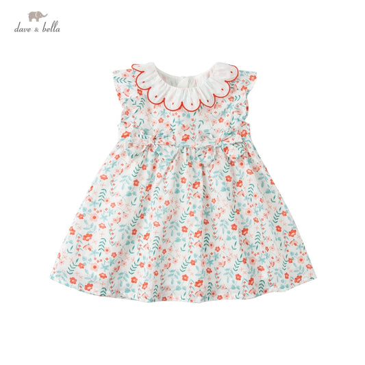 dave bella summer baby girl cute bow floral print dress children fashion party dress