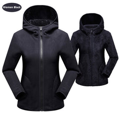 Unisex Reversible Hoodie Women Pullover Sweatshirts Winter Warm Polar/Coral