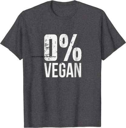 Zero Percent Vegan Funny BBQ Carnivore Meat Eater T-Shirt Top T-shirts for Men