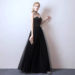 Black Sweetheart Prom Party Dress Vestidos De Festa Simple Satin