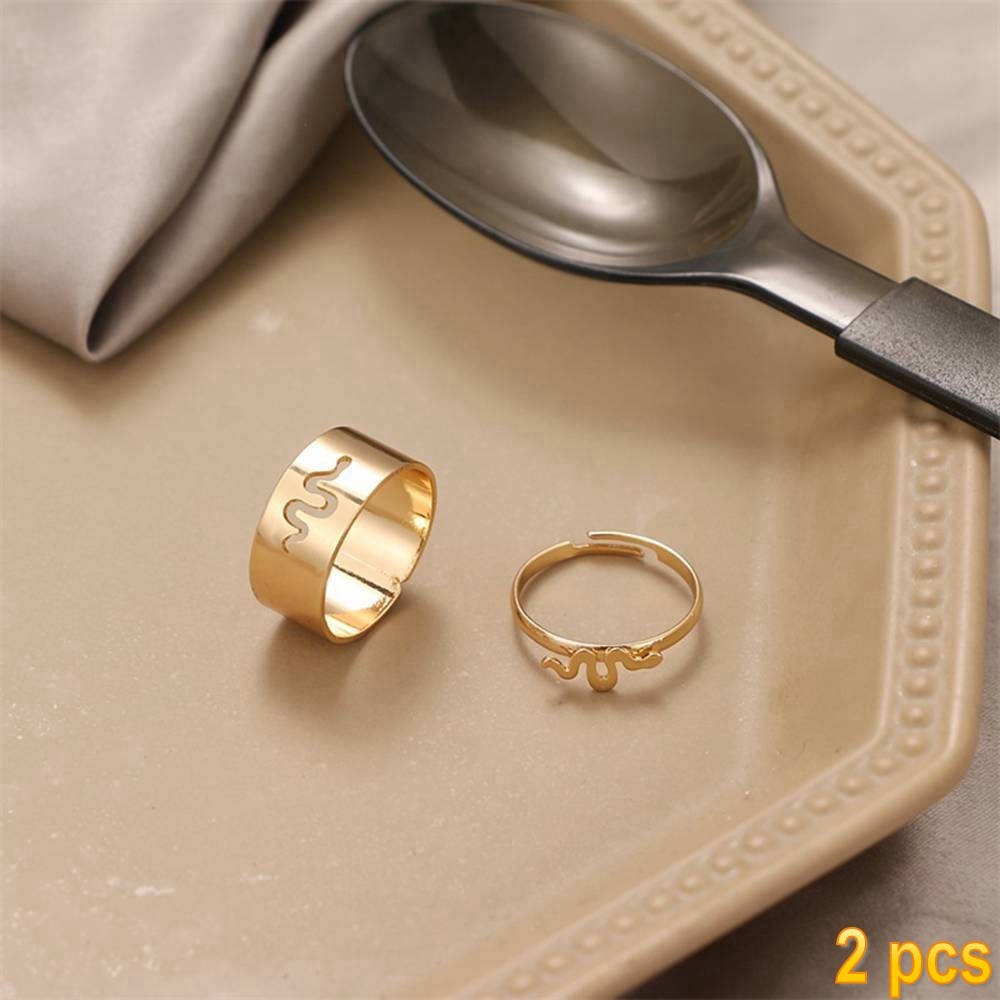 Trendy Gold Butterfly Rings For Women Men Lover Couple Rings Set