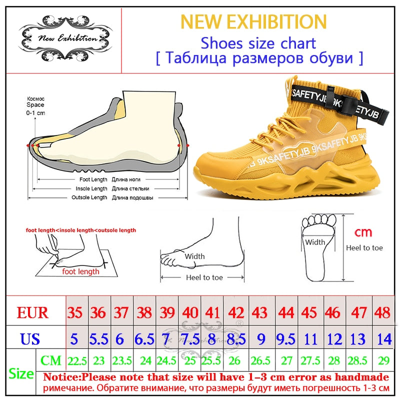 Work Safety Shoes Indestructible Puncture-Proof Work Boots