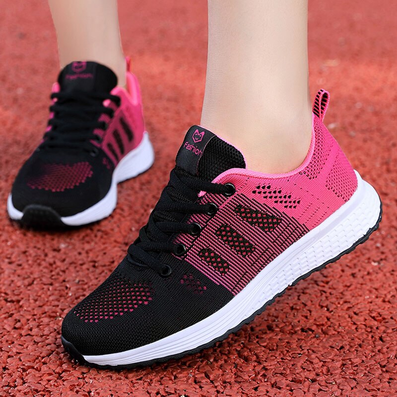 Women Casual Shoes Fashion Breathable Walking Mesh Flat Shoes Woman