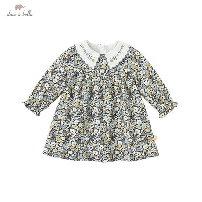 dave bella autumn baby girl cute floral print dress children fashion party dress