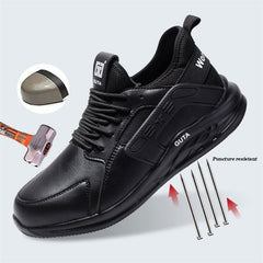 Men Safety Shoes, Anti-Smashing, Anti-Stab, Breathable, Soft, All-Season