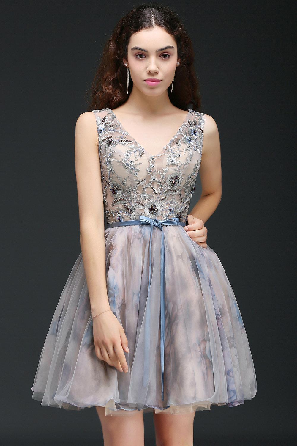 Homecoming Dresses: Prom Dresses Vestidos De Festa Lace Embroidery Dress