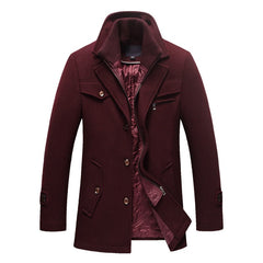 Wool Coat Slim Fit Jackets Mens Casual Warm Outerwear Jacket and coat