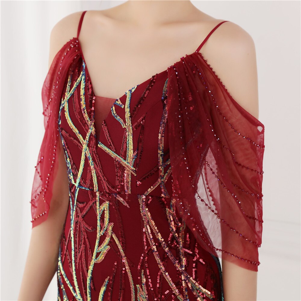 Homecoming Dresses: Spaghetti Strap Sequins Prom Dresses