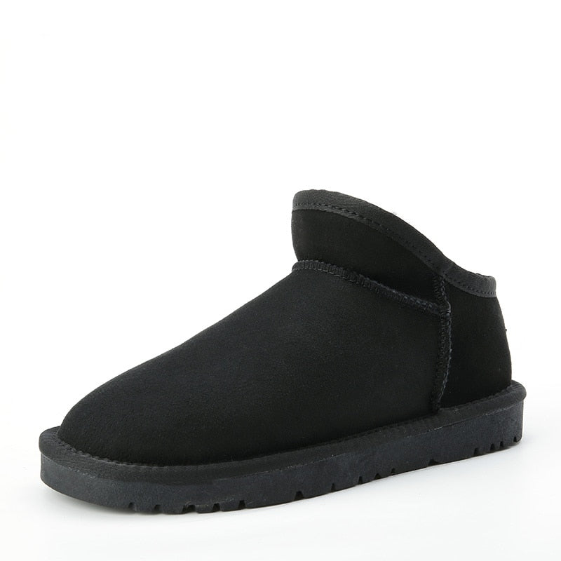 Nature wool real fur mini ankle winter Casual women snow boots