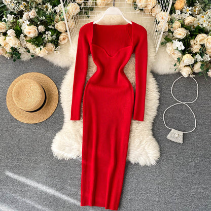 Dresses For Women Strapless Ribbed Knitted Bodycon Dress Women