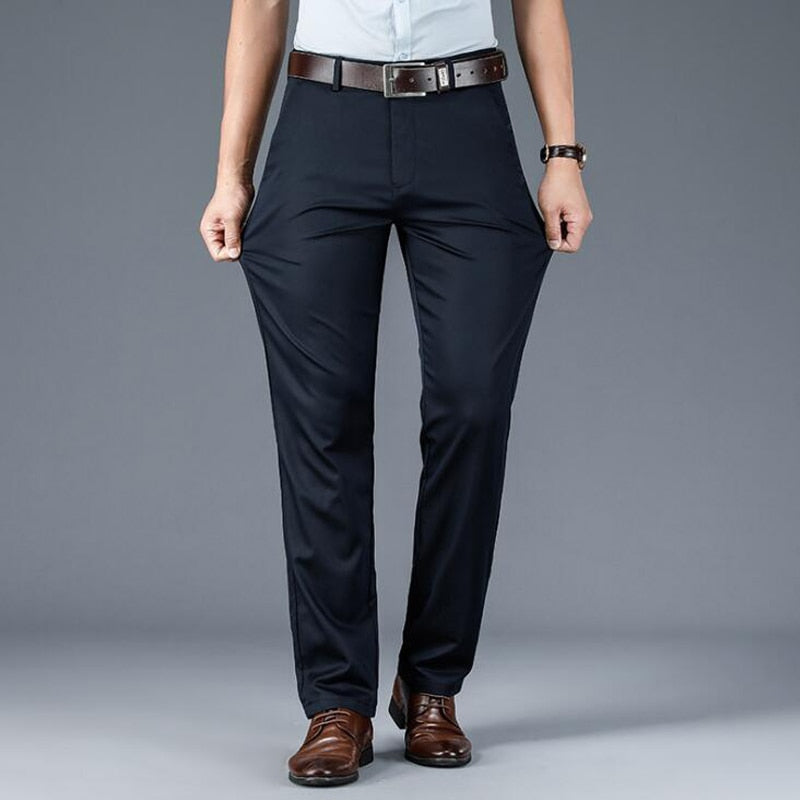 Spring summer men's pants business high quality brand stretch straight pants