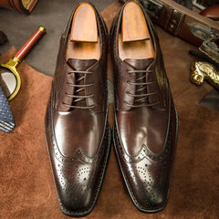 High Quality Luxury Handmade Dress Shoes Men Lace-Up Derby Shoes