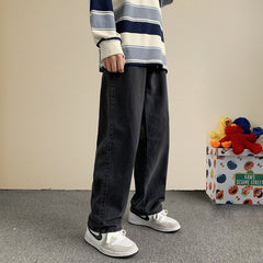 Streetwear Baggy Jeans Men Korean Fashion Loose Straight Wide Leg Pants