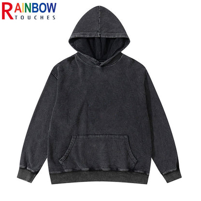 Washed Hoodie Men High Street Fashion Blinds Box Hoodie Trend