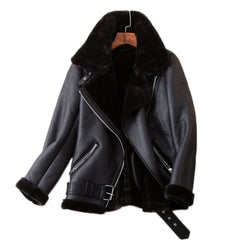 Winter Coats Women Thick Faux Leather Fur Coat
