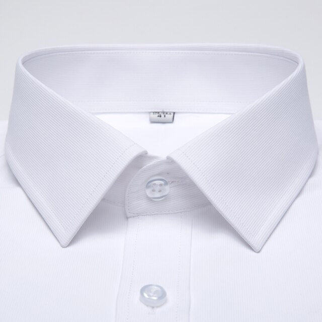 Men's Long Sleeve Standard-fit Solid Basic Dress Shirt Patch