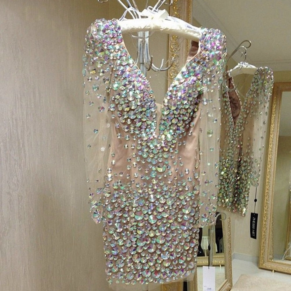 Evening wear Dresses: Cocktail Dress Full Sleeves Prom Dress Women Formal Party