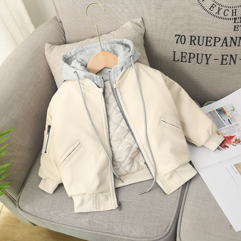 Fashion Autumn And Winter Child Coat Waterproof Baby Boys Leather Jackets