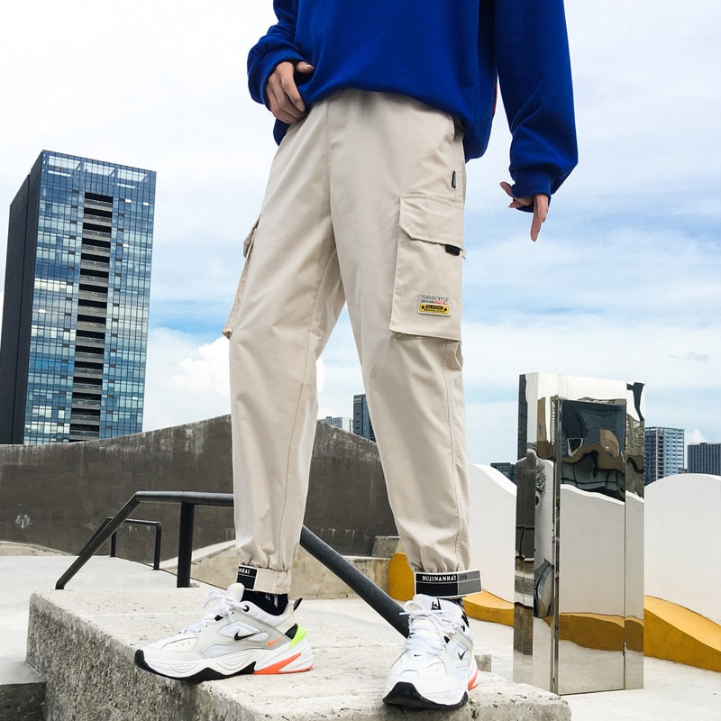 Streetwear Mens Hip Hop Jogging Pants Casual Men Trousers Big Size Loose
