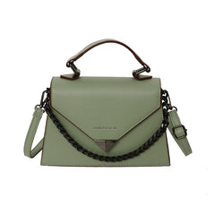 Solid Leather Crossbody Bags For Women Chain Luxury Design
