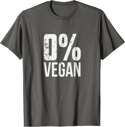 Zero Percent Vegan Funny BBQ Carnivore Meat Eater T-Shirt Top T-shirts for Men